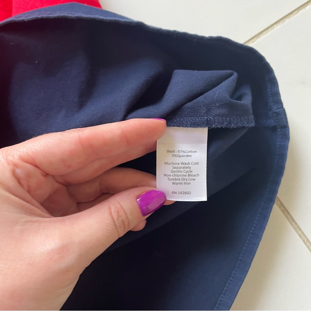 Sail To Sable Red Navy Color Block Shift Dress Sm… - image 4